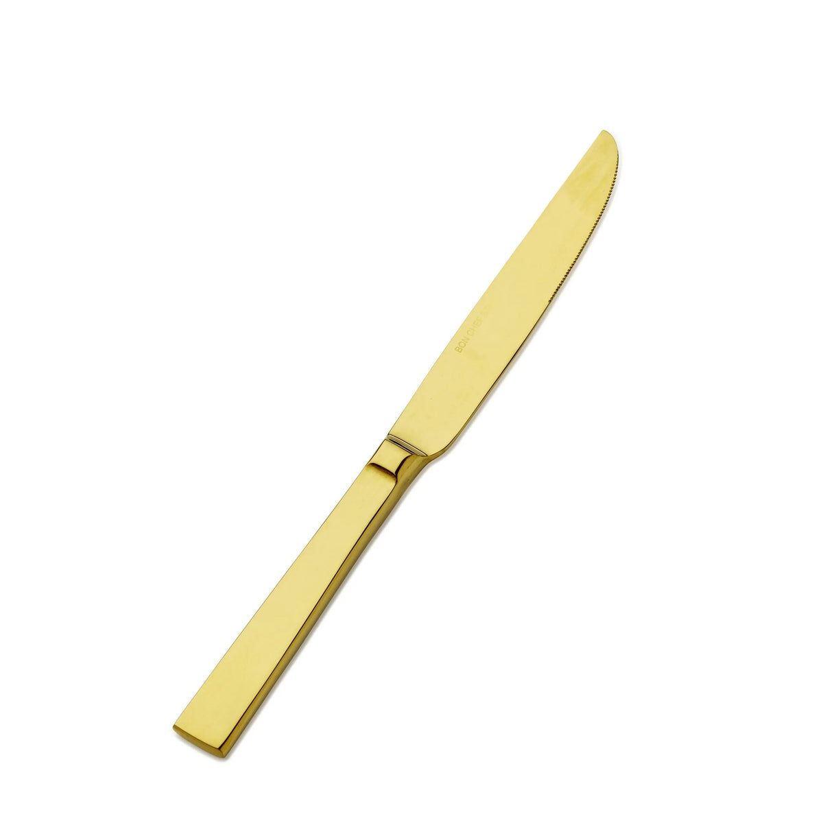 Bon Chef Roman Colored Stainless Steel Teaspoon, Gold, 12/Case - 8 1/2" 13/0 Fruit Dessert Knife