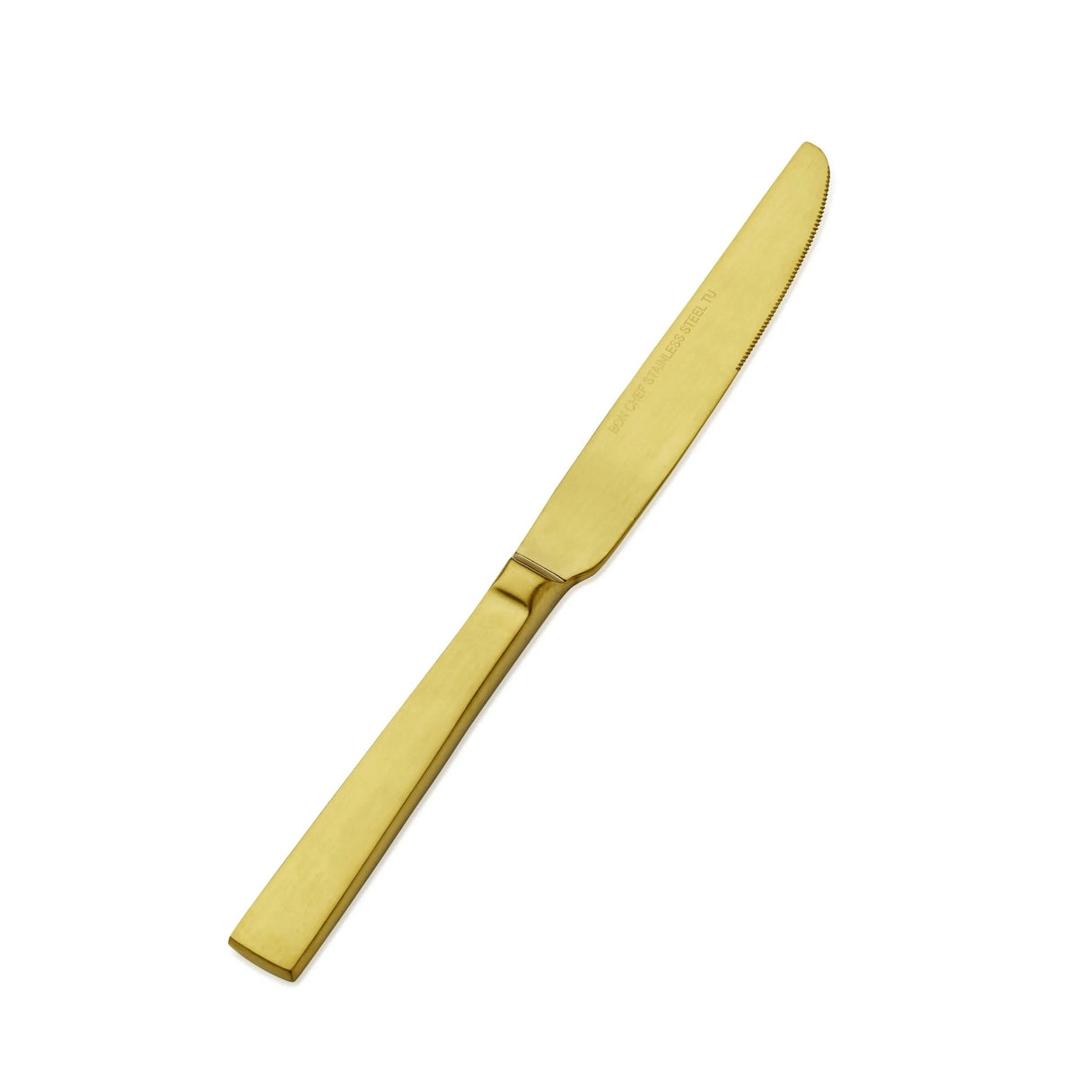 Bon Chef Roman Colored Stainless Steel Teaspoon, Gold, 12/Case - 8 1/2" 13/0 Fruit Dessert Knife