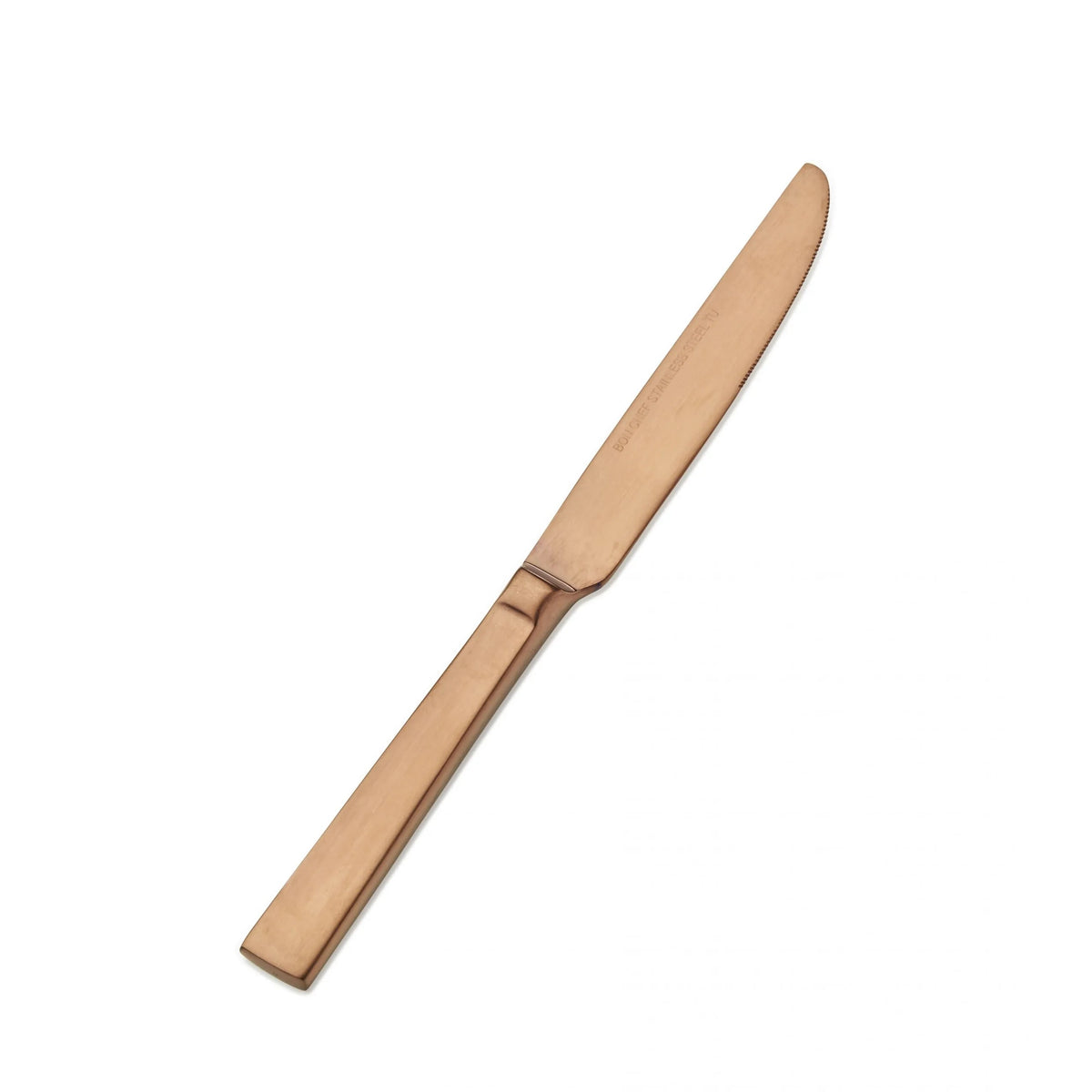 Bon Chef Roman Colored Stainless Steel Teaspoon, Rose Gold, 12/Case - 8 1/2" 13/0 Fruit Dessert Knife