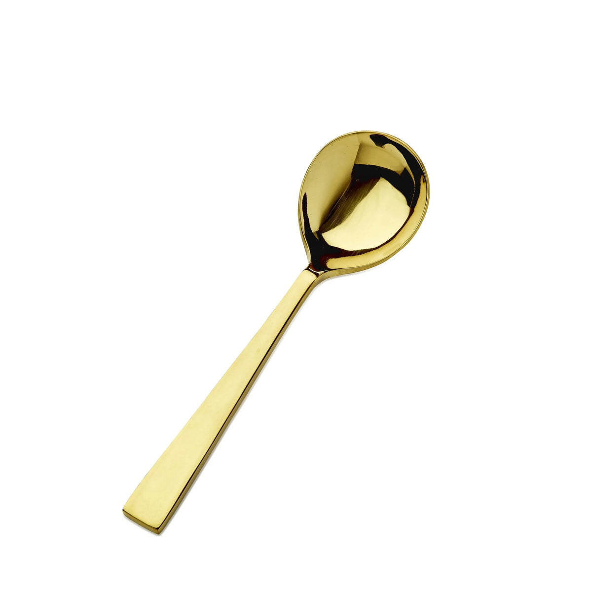 Bon Chef Roman Colored Stainless Steel Teaspoon, Gold, 12/Case - 6 5/8" 18/10 Round Bowl Soup Spoon