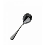 Bon Chef Como Colored Stainless Steel Teaspoon, Black, 12/Case - 6 3/8" 18/10 Bouillon Spoon
