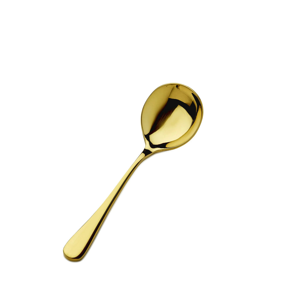 Bon Chef Como Colored Stainless Steel Teaspoon, Gold, 12/Case - 6 3/8" 18/10 Bouillon Spoon