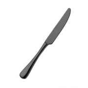 Bon Chef Como Colored Stainless Steel Teaspoon, Black, 12/Case - 9 1/8" 13/0 Solid Handle Dinner Knife