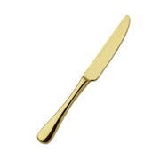 Bon Chef Como Colored Stainless Steel Teaspoon, Gold, 12/Case - 9 1/8" 13/0 Solid Handle Dinner Knife