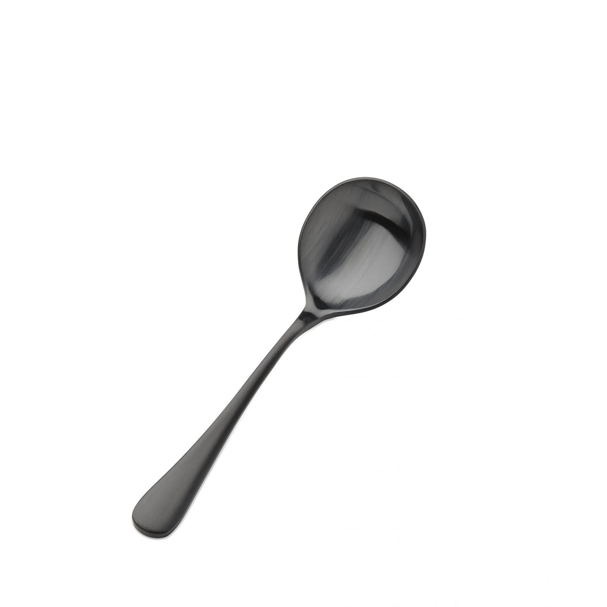 Bon Chef Como Colored Stainless Steel Teaspoon, Black, 12/Case - 6 3/8" 18/10 Bouillon Spoon
