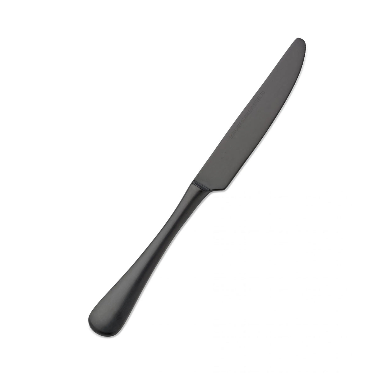 Bon Chef Como Colored Stainless Steel Teaspoon, Black, 12/Case - 9 1/8" 13/0 Dinner Knife
