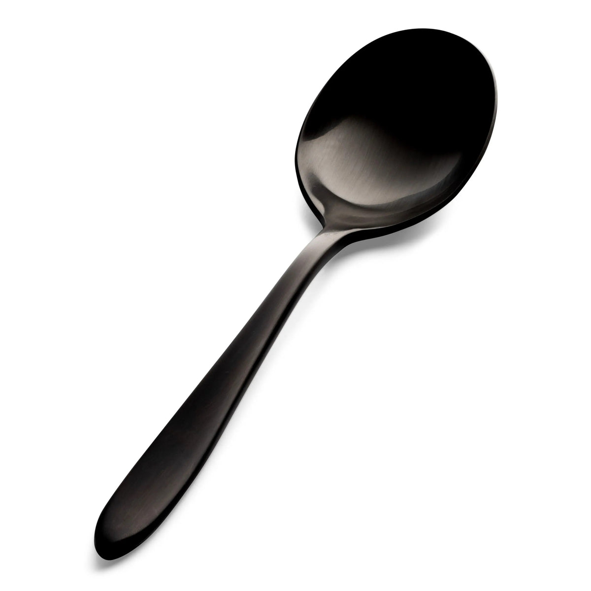 Bon Chef Luce Colored Stainless Steel Teaspoon, Black, 12/Case - 6 3/8" 18/10 Bouillon Spoon