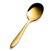 Bon Chef Luce Colored Stainless Steel Teaspoon, Gold, 12/Case - 6 3/8" 18/10 Bouillon Spoon