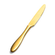 Bon Chef Luce Colored Stainless Steel Teaspoon, Gold, 12/Case - 9 3/4" 13/0 Dinner Knife