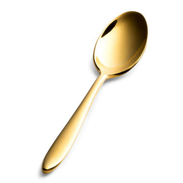Bon Chef Luce Colored Stainless Steel Teaspoon, Gold, 12/Case - 4 3/4" 18/10 Demitasse Spoon