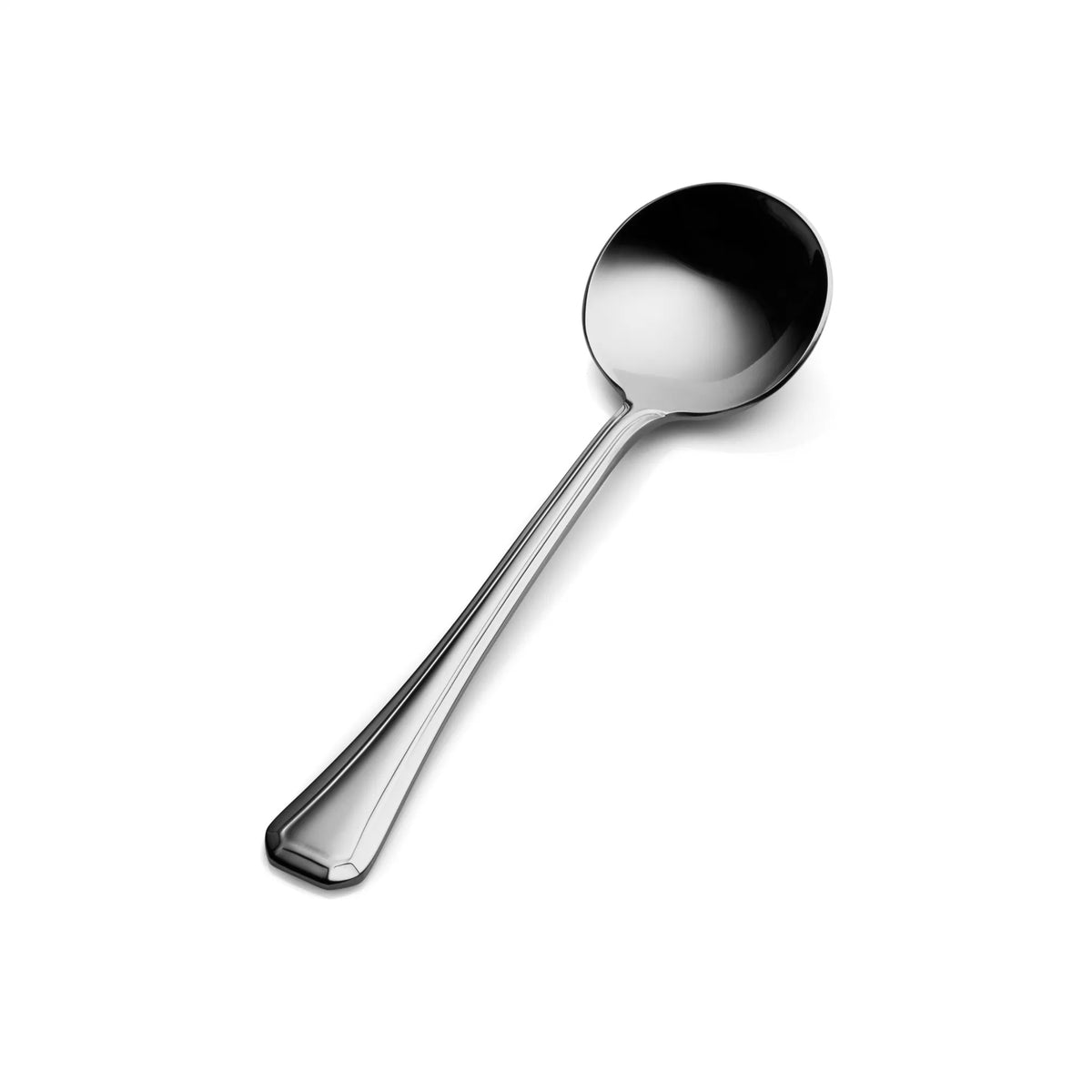 Bon Chef Prism Stainless Steel Teaspoon, Silver, 12/Case - 6 1/8" 18/10 Weight Bouillon Spoon