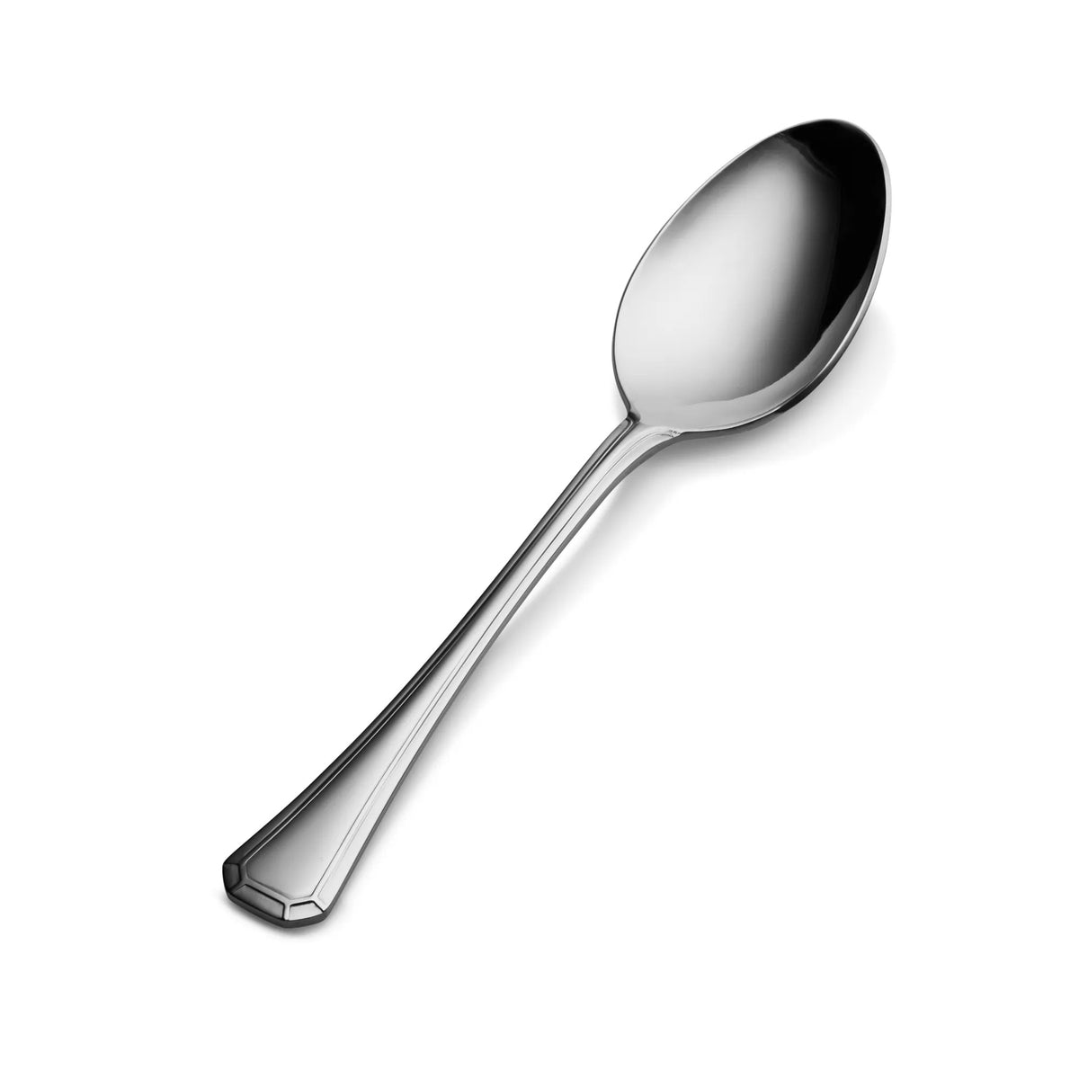 Bon Chef Prism Stainless Steel Teaspoon, Silver, 12/Case - 7 3/16" 18/10 Weight Soup Dessert Spoon
