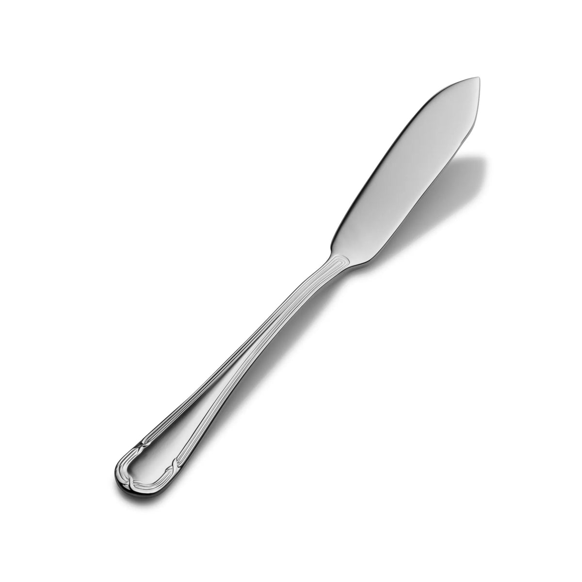Bon Chef Florence Stainless Steel Teaspoon, Silver, 12/Case - 6 3/4" 13/0 Flat Handle Butter Spreader