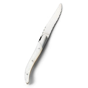 Bon Chef Laguiole Steak Knife, 8 3/4" Long, Silver, 12/Case - Stainless Steel White Acrylic