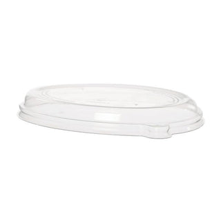 Compostable Clear Oval Bowl Lids by Vegware – Oval, PLA, Clear, Pack of 300, Model VW-SCV32LIDLP