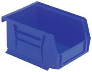 Akro-Mils 30220BLUEAM Logistics 7 3/8" 4 1/8 X 3" Stacking and Hanging Storage Bin, Blue