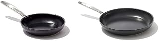OXO Good Grips Non-Stick Pro Dishwasher safe 12" Open Frypan & Non-Stick Pro Dishwasher safe 8" Open Frypan,Gray,8-Inch