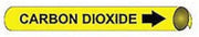 Pipe Marker - Precoiled and Strap-on - Carbon Dioxide, Yellow, For Pipe 3/4" - 1",8"W