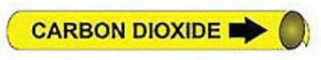 Pipe Marker - Precoiled and Strap-on - Carbon Dioxide, Yellow, For Pipe 3/4" - 1",8"W