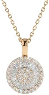 1.5ct Simulated Diamond CZ Pendant with Chain Round Cut Disc Channel Set Rose Gold Plated