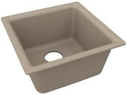 Elkay Quartz Luxe 15-3/4" x 15-3/4" x 7-11/16", Single Bowl Dual Mount Bar Sink, Sandstone