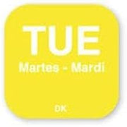 DayMark - 1101062 - DuraMark 3/4 in x 3/4 in Tuesday Label
