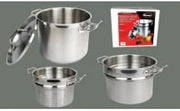 Winco Stainless Steel Double Boiler with Cover, 20 Quart - 1 set.