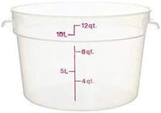 Cambro Camware Bundle 6 &12 Quart Translucent Round Food Storage Containers with Lids and Free Scraper