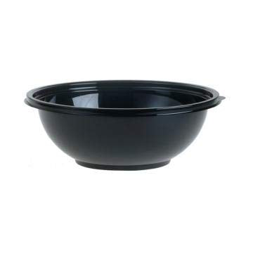 Sabert Carryout Bowl Classic 80 oz/5 lb Black Plastic - 10 1/4" Dia x 3 5/8" D by SABERT CORPORATION – 10.25 inches x 3.625 inches, 80.0 ounces, Plastic, Black, Pack of 50