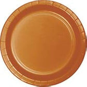 Creative Converting Club Pack Solid Color Pumpkin Spice 10in Round Paper Plates, Box of 240 Plates