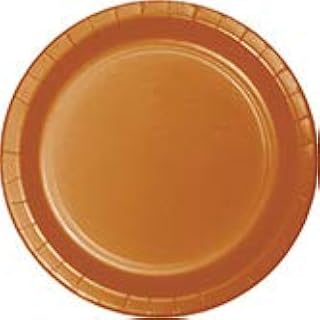 Creative Converting Club Pack Solid Color Pumpkin Spice 10in Round Paper Plates, Box of 240 Plates
