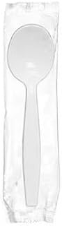 AmerCareRoyal Heavy Weight Individually Wrapped Disposable Polystyrene Plastic Soup Spoons for Restaurants and Catering, White, Pack of 1000
