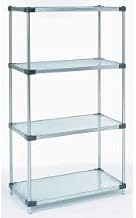 Nexel Galvanized Steel, 4 Tier, Solid Shelving Starter Unit, 42"Wx24"Dx86"H