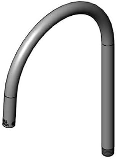 T&S Brass 127XP Rigid Gooseneck with Smooth End, 7-5/8" Collo d'Oca, Full Flow, Chrome Plated