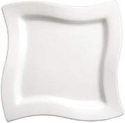 Winco WDP011-103, 9-1/4 Inches Porcelain Square Swirl Bowl, Ceramic Plates Set of 12