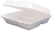 Dart Carryout Food Containers,Foam Hinged 3-Compartment,8-3/8 x 7-7/8 x 3-1/4,200/CT (85HT3)