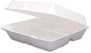 Dart Carryout Food Containers,Foam Hinged 3-Compartment,8-3/8 x 7-7/8 x 3-1/4,200/CT (85HT3)