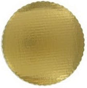 Vineland Packaging Single Wall Corrugated Scalloped Edge Cake Circle Gold, 8" Diameter | 200/Case