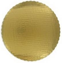 Vineland Packaging Single Wall Corrugated Scalloped Edge Cake Circle Gold, 8" Diameter | 200/Case