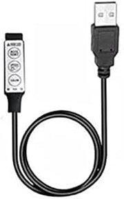 BWESOO Black USB RGB Controller DC5V Led Dimmer with 3 Keys 4 Pin Female Connector for 5V RGB Led USB Strip 19 Dynamic Modes for Led Strip LED Strip Lights Novelty Lighting