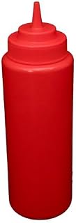 CAC Poly Squeeze Bottle Wide-Mouth Red 32oz 6-Pack