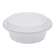 Pactiv Evergreen newspring versatainer microwavable containers, round, 16 oz, 6 x 6 x 1.5, white/clear, plastic, 150/carton