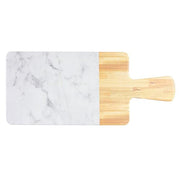 EGS Wood/Carrara 12 x 7" Serving Board by Elite Global Solutions – Large, Wood, White, Model M127RCM-AWC