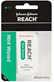 Johnson & Johnson 9234 Reach Mint Waxed Dental Floss, 200 yds, Pack of 24