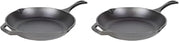 Lodge Chef Collection 10" Pre-Seasoned Cast Iron Skillet - Kitchen Essential for Frying & Searing (Pack of 2)
