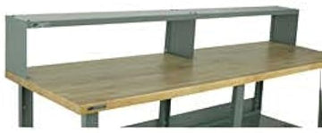 4-8ES Steel Raised Shelf for 96" Workbenches, Blue, 96" Length, 10" Width, 12" Height, Pair