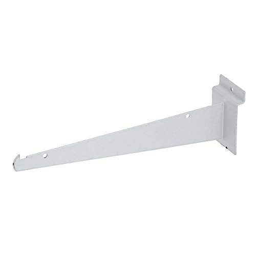 Slatwall Shelf Bracket 10" White by Retail Resource – Metal, White, Model 1707