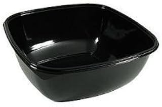 Sabert 80 oz. Black Square Plastic Catering Bowl - 50 per case