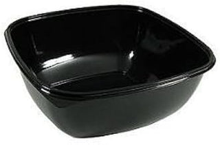 Sabert 80 oz. Black Square Plastic Catering Bowl - 50 per case