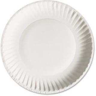 Wholesale CASE of 10 - AJM Packaging Green Label Paper Plates-Paper Plates, Green Label, 6" Plate, 1000/CT, White